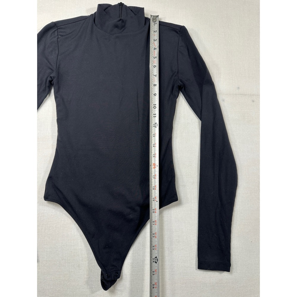 Babaton Aritzia Black‎ Mock Neck Long Sleeve Thong Bodysuit Small - Picture 8 of 8